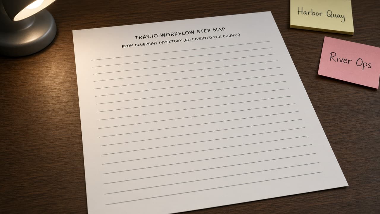 Tray.io Workflow Step Map from Blueprint Inventory (No Invented Run Counts)
