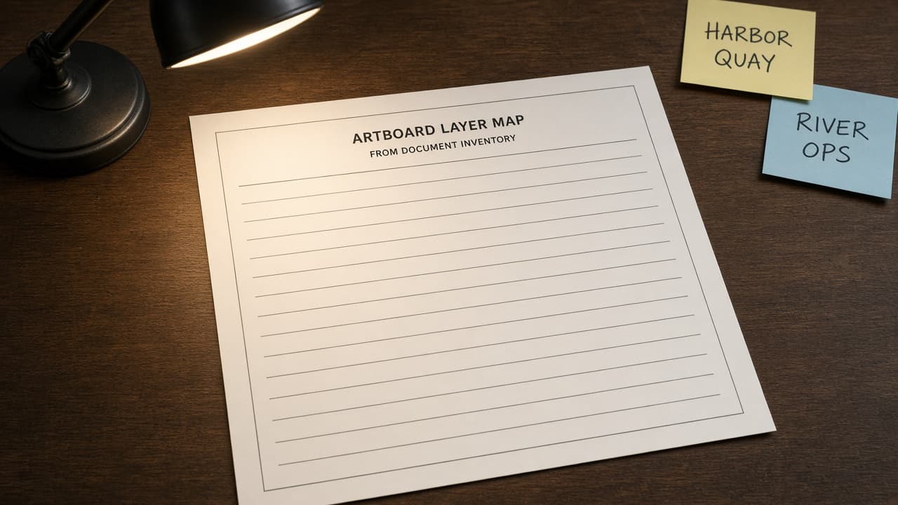 Affinity Designer Artboard Layer Map from Document Inventory (No Invented Usage Stats)