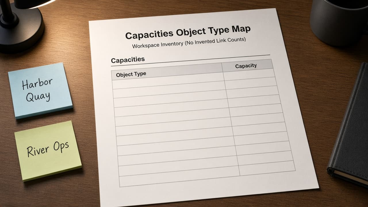 Capacities Object Type Map from Workspace Inventory (No Invented Link Counts)