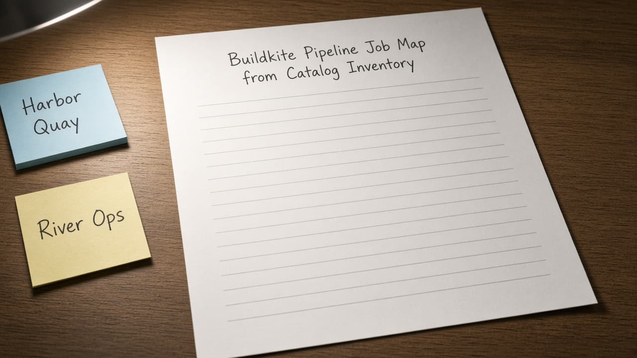 Buildkite Pipeline Job Map from Catalog Inventory (No Invented Run Durations)