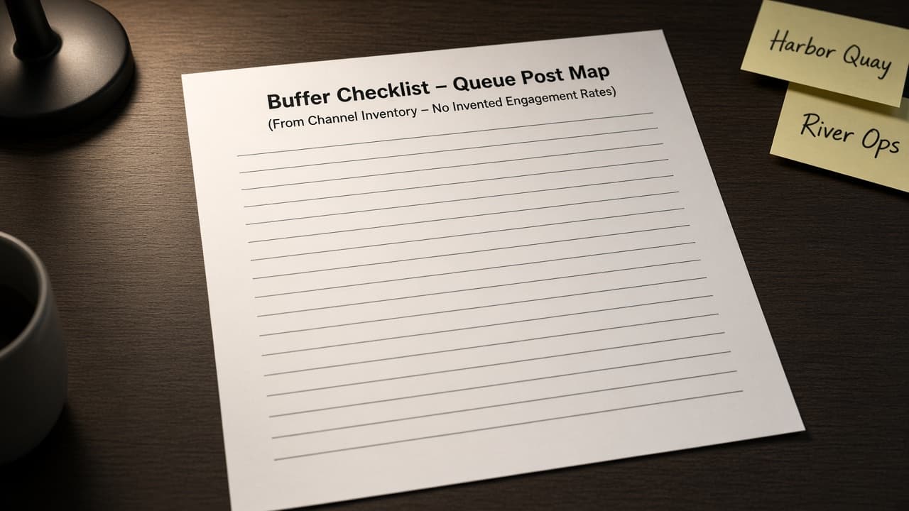 Buffer Queue Post Map from Channel Inventory (No Invented Engagement Rates)