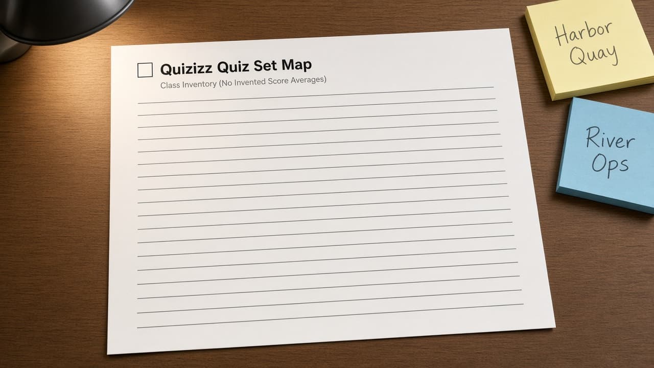 Quizizz Quiz Set Map from Class Inventory (No Invented Score Averages)