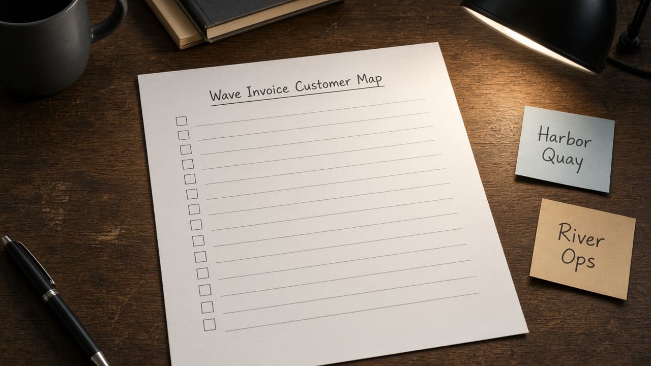 Wave Invoice Customer Map from Books Inventory (No Invented Revenue Totals)