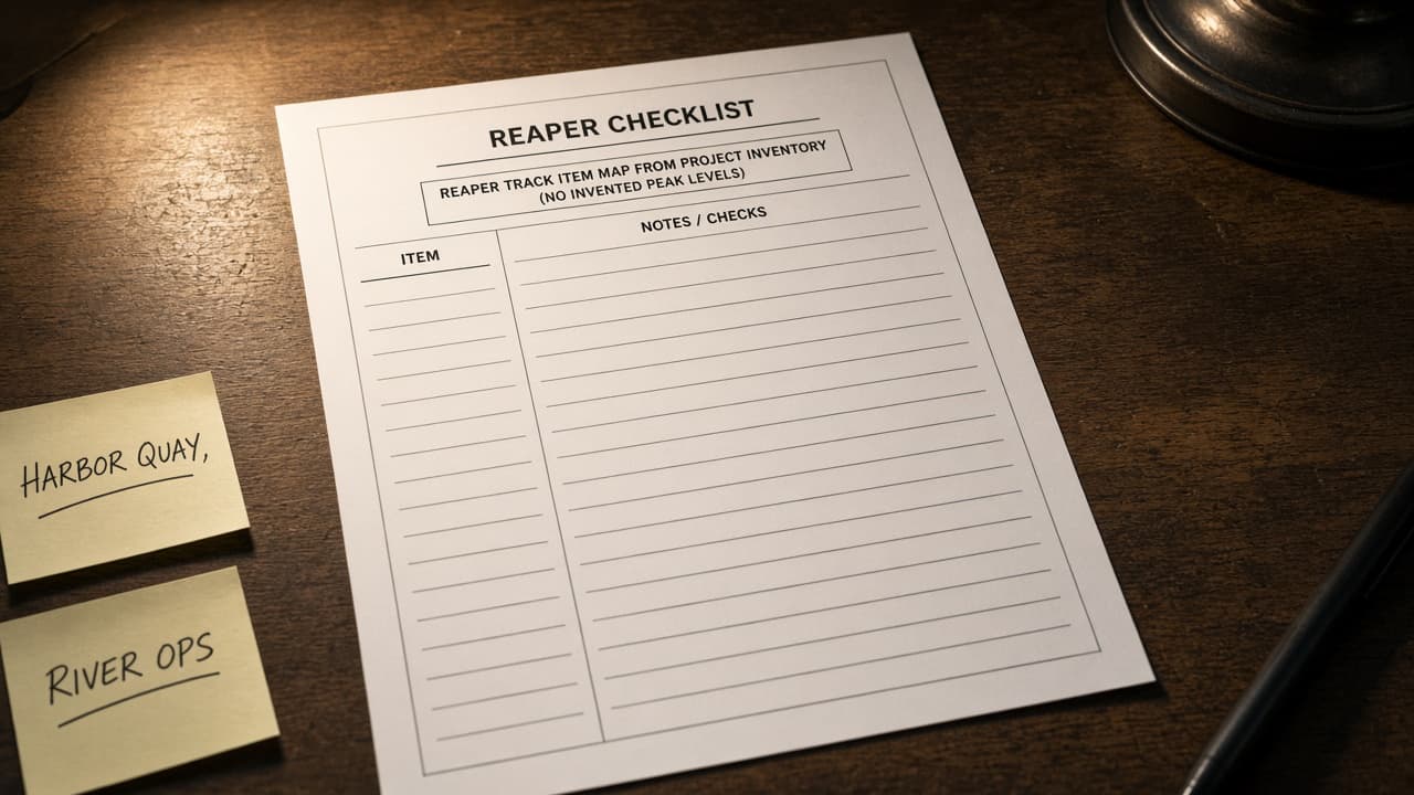Reaper Track Item Map from Project Inventory (No Invented Peak Levels)