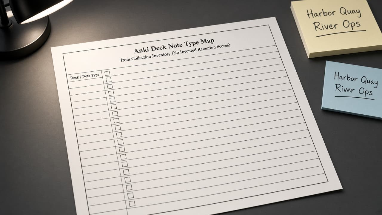 Anki Deck Note Type Map from Collection Inventory (No Invented Retention Scores)
