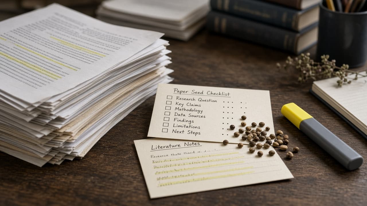 Elicit Paper Seed Checklist from Query Notes (No Invented Citation Counts)