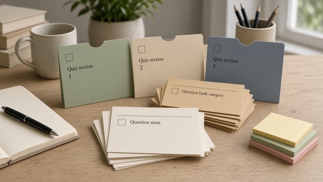 Moodle Quiz Question Bank Checklist from Exam Notes (No Invented Score Averages)