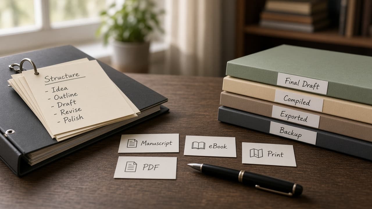 Scrivener Compile Export Checklist from Manuscript Notes (No Invented Word Counts)