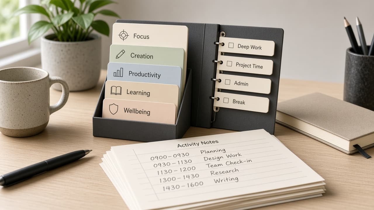 RescueTime Focus Category Checklist from Activity Notes (No Invented Productivity Scores)
