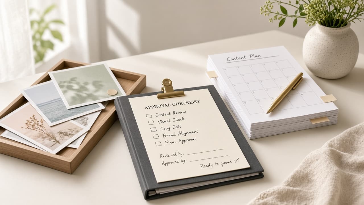 Later Queue Approval Checklist from Calendar Notes (No Invented Engagement Rates)