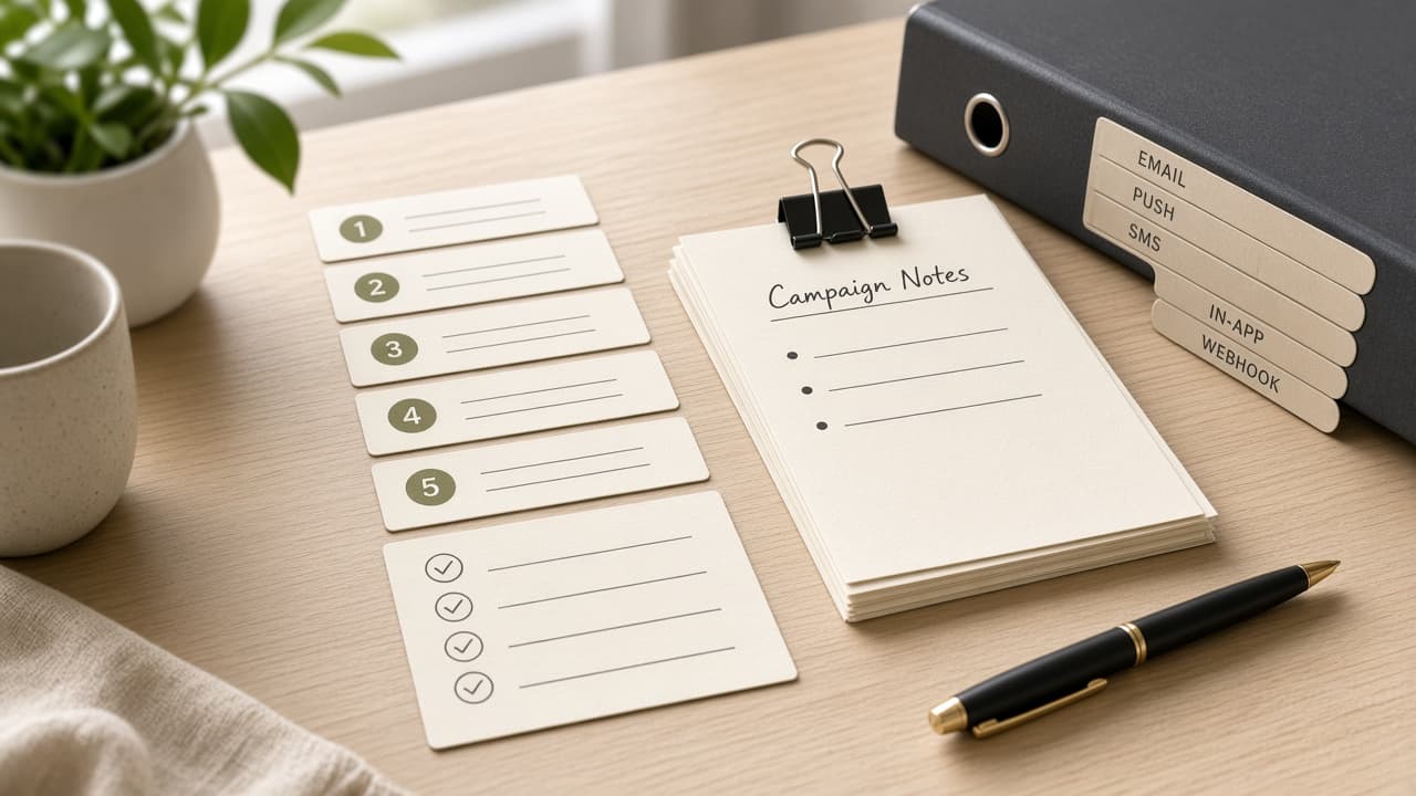 CleverTap Journey Step Checklist from Campaign Notes (No Invented Open Rates)
