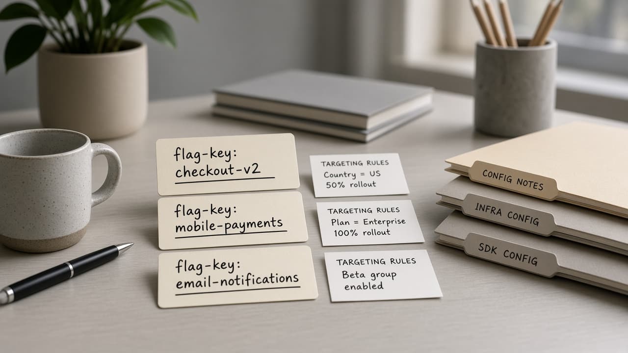 LaunchDarkly Flag Targeting Checklist from Config Notes (No Invented Exposure Percents)