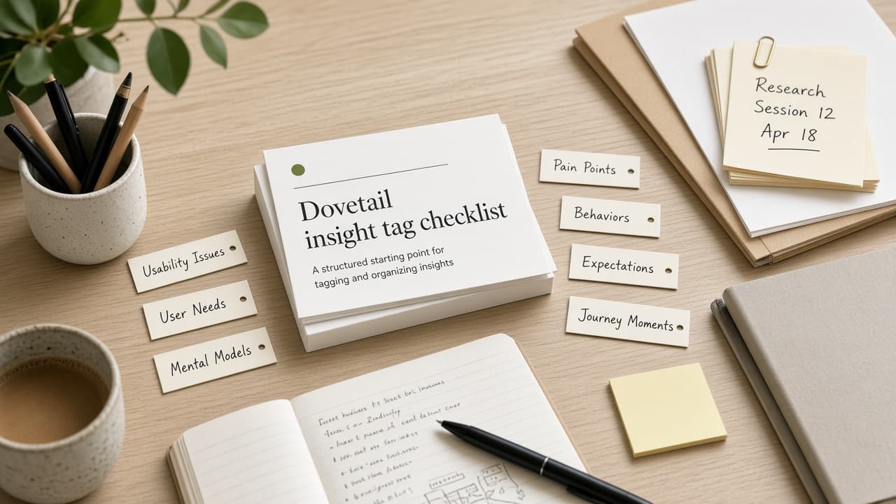 Dovetail Insight Tag Checklist from Research Notes (No Invented Theme Counts)