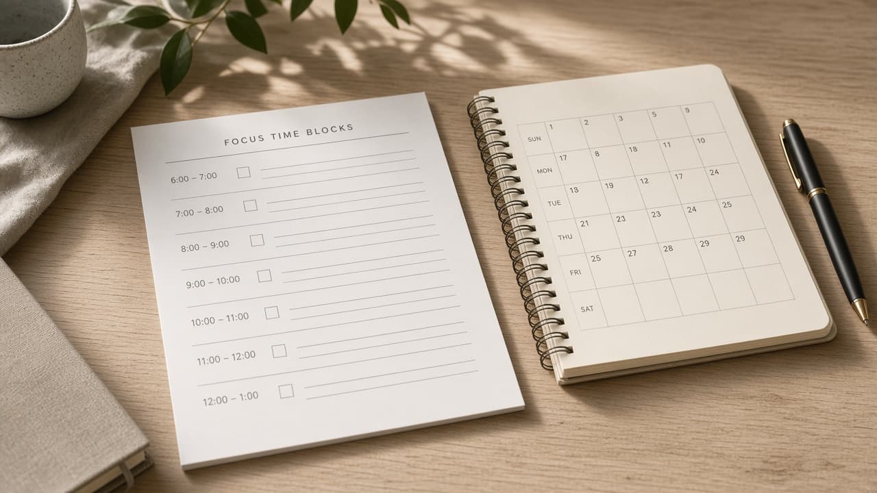 Reclaim Focus Time Block Checklist from Planner Notes (No Invented Completion Rates)