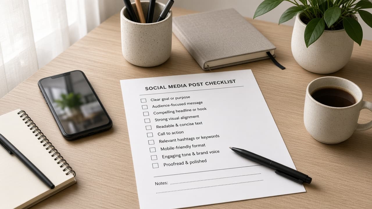 Publer Post Caption Checklist from Channel Notes (No Invented Reach Scores)