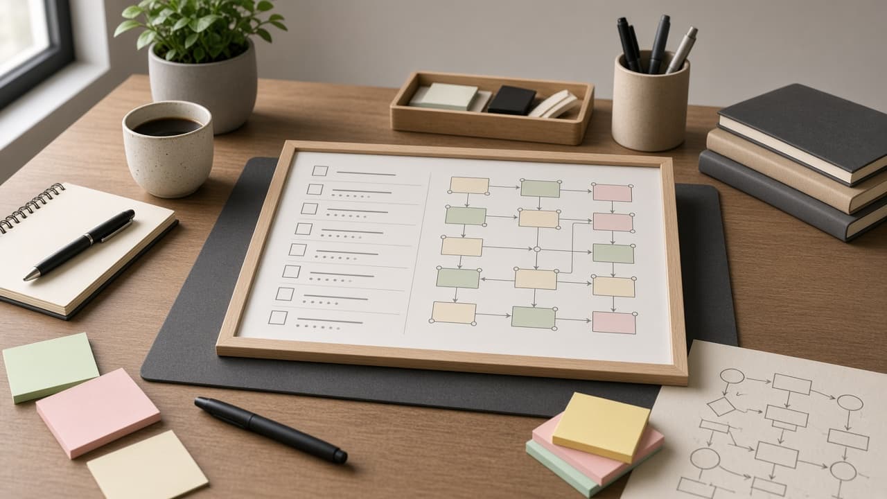 Whimsical Board Frame Checklist from Diagram Notes (No Invented Shape Counts)