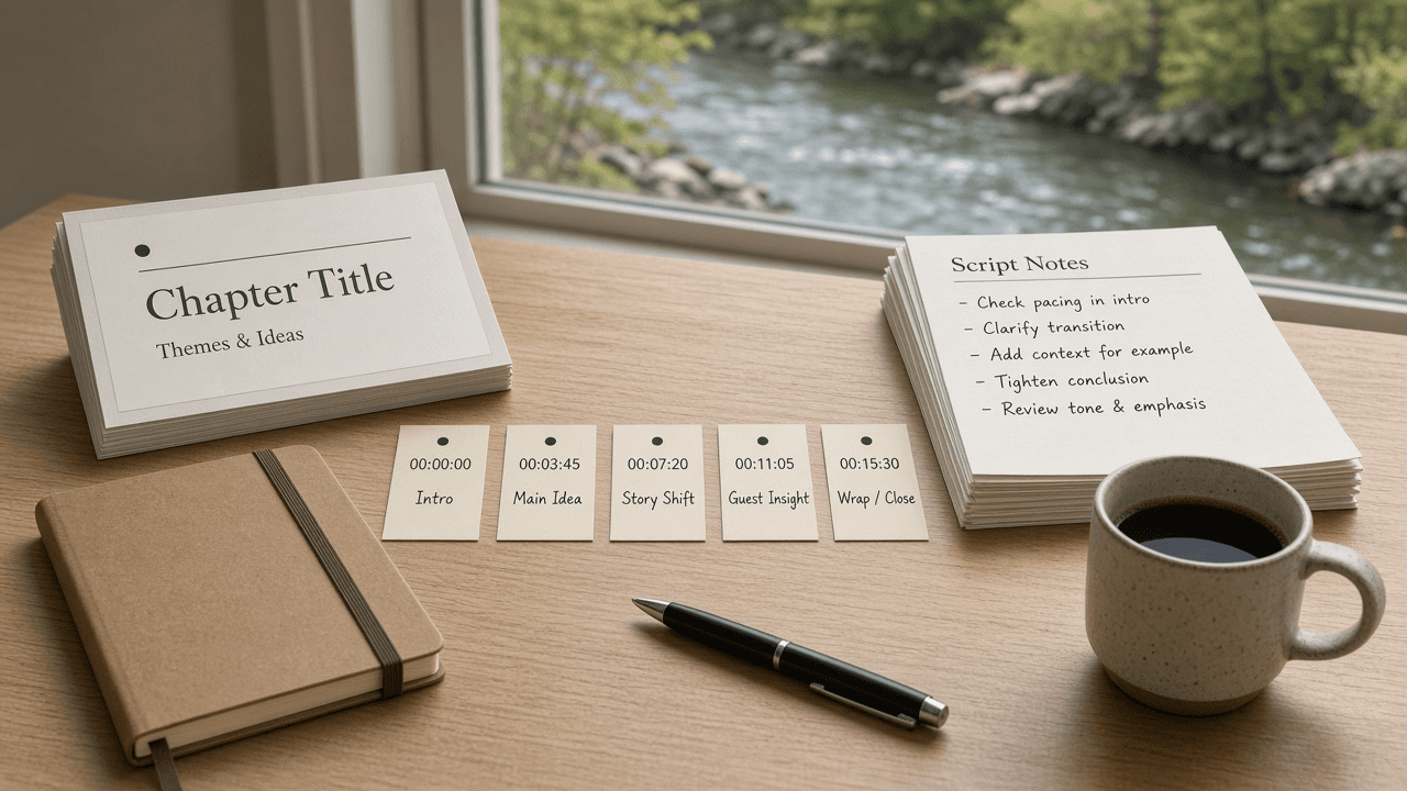 Riverside Edit Timeline Chapter Checklist from Script Notes (No Invented Minute Counts)