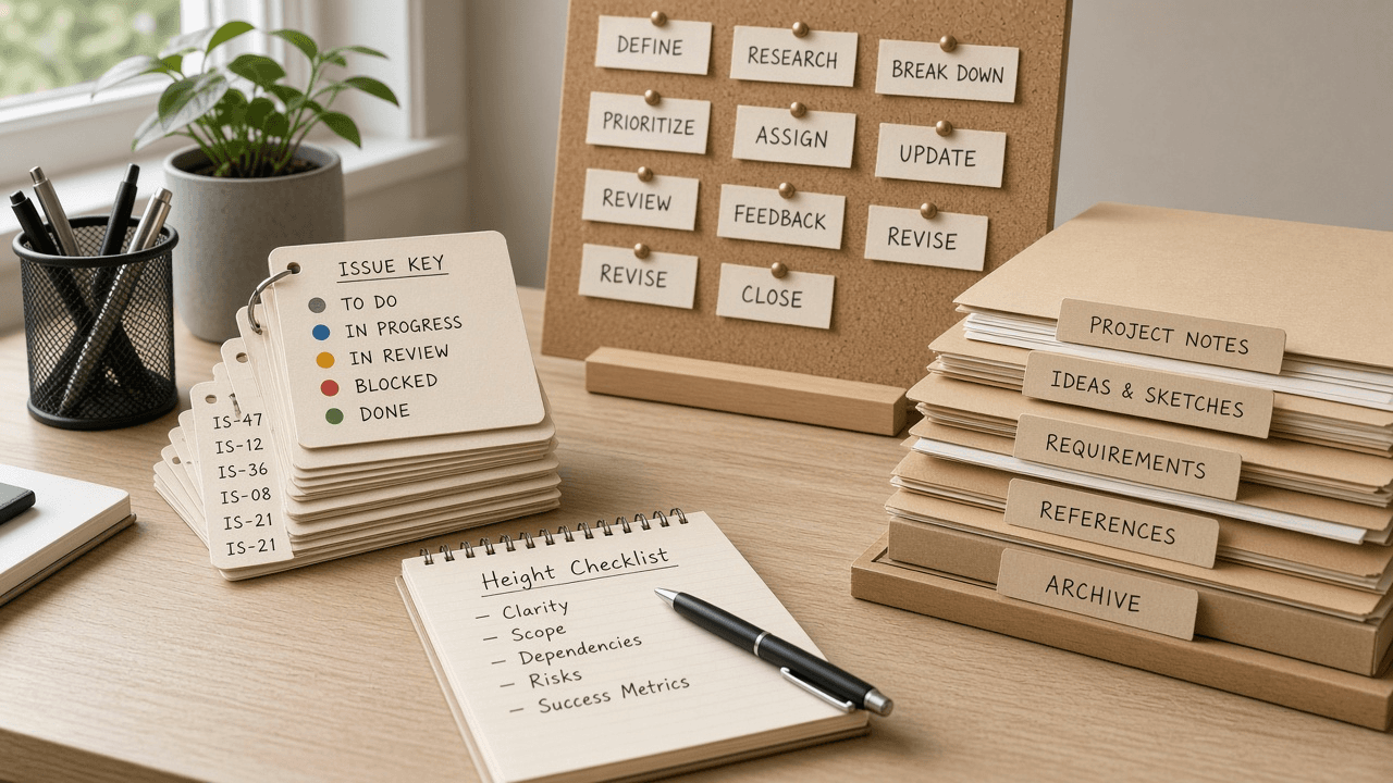 Height Issue Project Board Checklist from Workspace Notes (No Invented Velocity Scores)