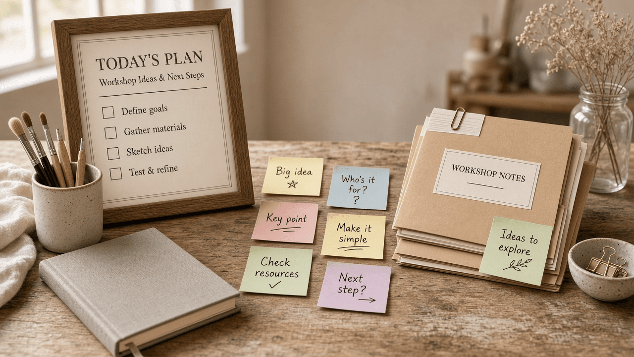 Whimsical Sticky Frame Checklist from Workshop Notes (No Invented Shape Counts)