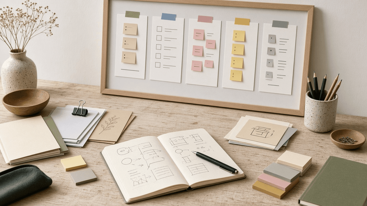 Miro Board Frame Section Checklist from Design Notes (No Invented Coverage Percents)