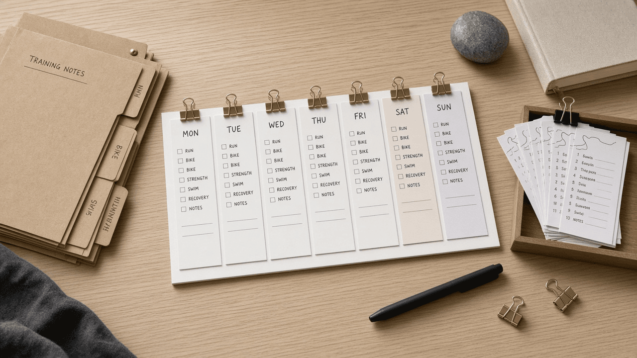 Strava Week Plan Activity Block Checklist from Training Notes (No Invented Pace PRs)