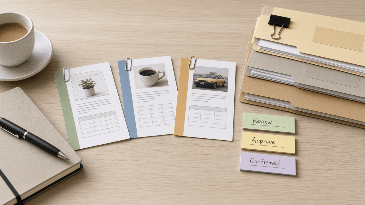 Expensify Report Category Receipt Checklist from Policy Notes (No Invented Reimbursement Totals)