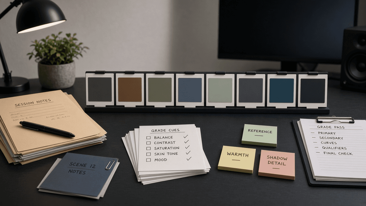 DaVinci Resolve Color Node Timeline Checklist from Session Notes (No Invented Watch Minutes)