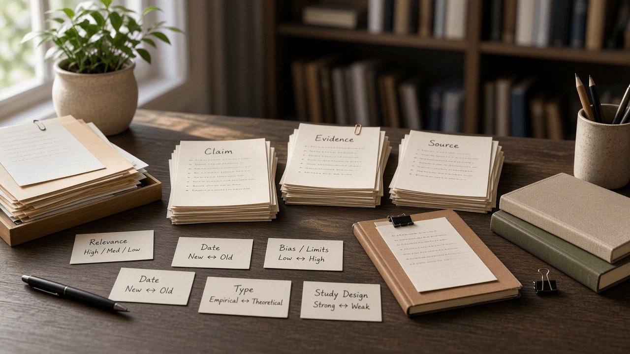 Elicit Paper Claim Evidence Row Checklist from Library Notes (No Invented Cite Counts)