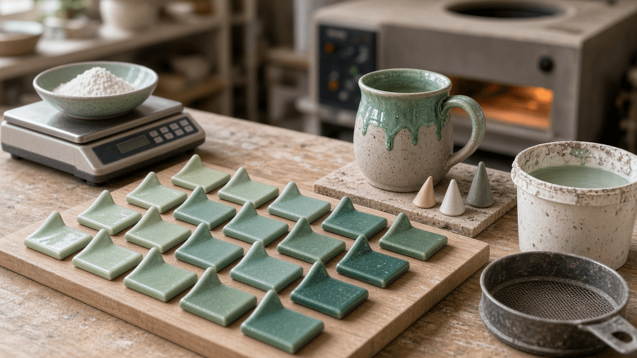 Cone 6 Glaze Recipe Adjuster Using Glazy UMF: Silica to Alumina Ratio, Crazing Fixes, Discontinued Material Substitutions, Line Blend Test Tiles, and Liner Safety Checks