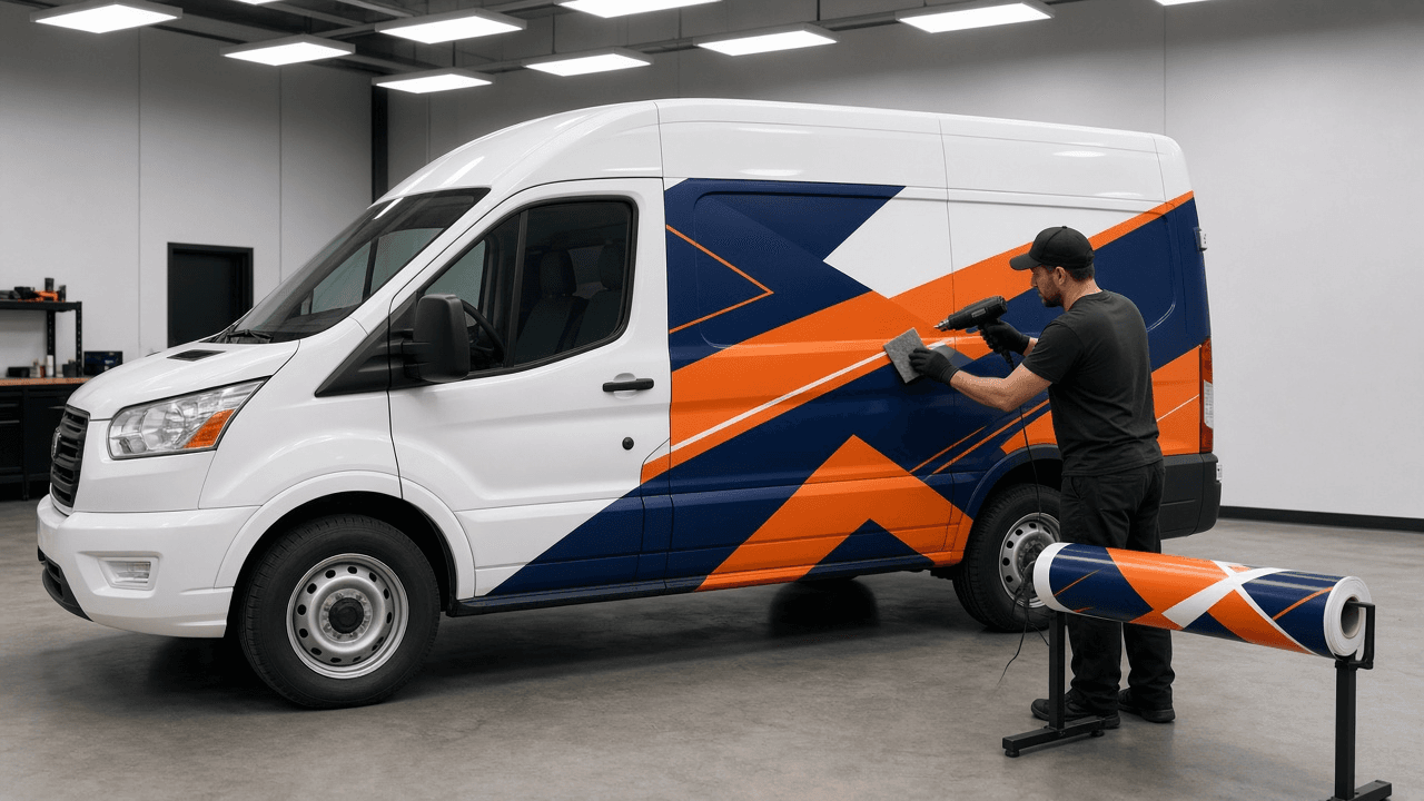 Vehicle Wrap Artwork Spec Writer for Fleet and Service Vans: Template Scale and Resolution, Real Vehicle Measurements, Bleed per Panel, Body Line and Door Handle Keep Out Zones, Print Panel Seams, Window Perf, and a Proof Sheet