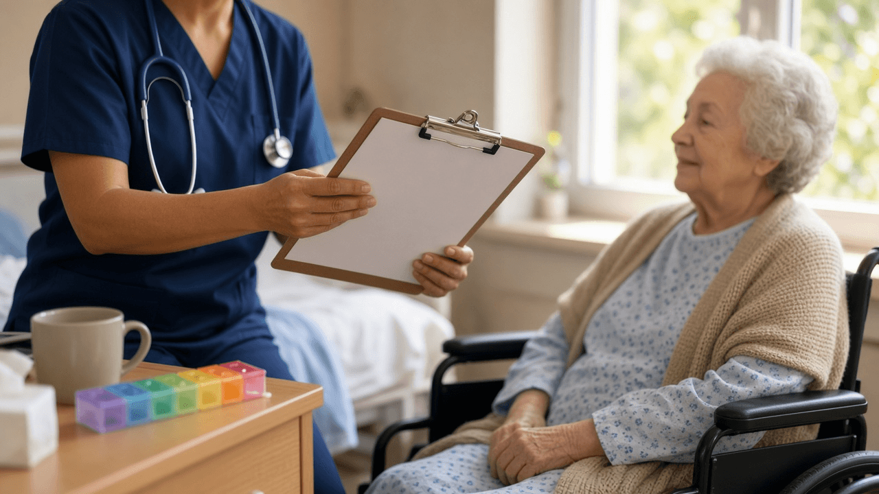 Hospital Discharge Instructions Plain Language Writer: Clinician Orders to Patient Steps, Medication Schedule Table, Warning Signs by Urgency, Follow Up List, and Teach Back Questions