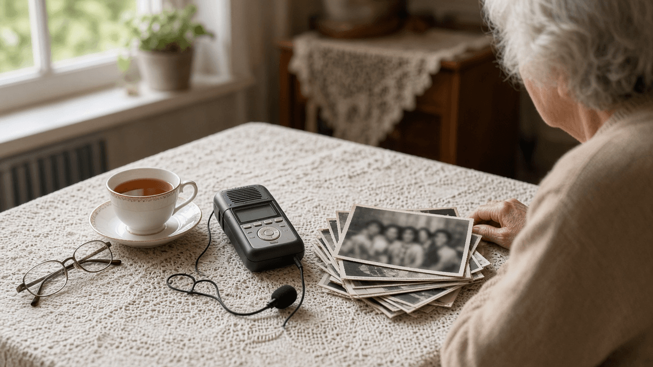 Oral History Interview Planner: Narrator Pre Interview, Open Question Guide, Release and Restriction Terms, and Timed Transcript Index for an Archive
