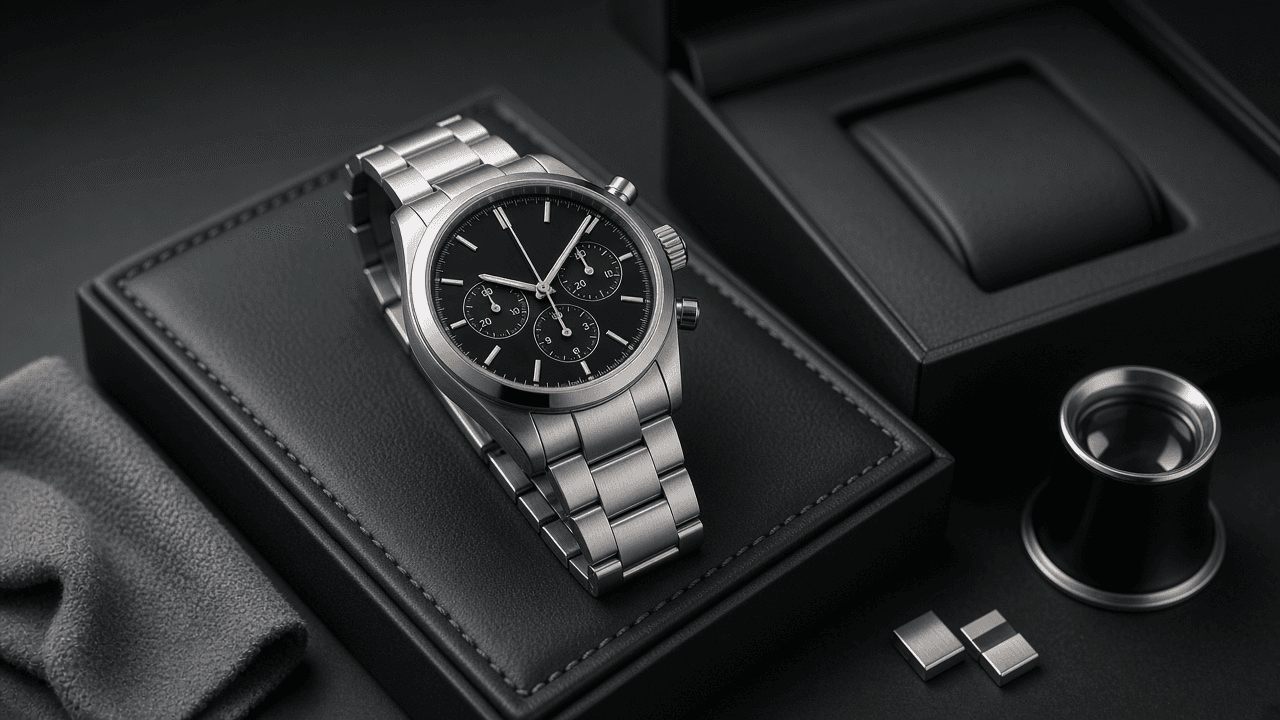 Chrono24 Pre-Owned Watch Listing Writer: Reference and Caliber Details, Box and Papers Scope of Delivery, Honest Condition Grade, Service History, and Photo Shot List