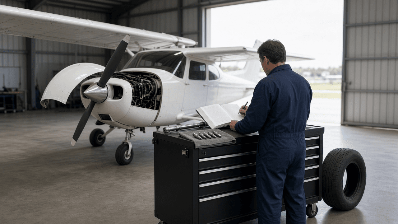 Aircraft Maintenance Logbook Entry Writer for Airframe and Powerplant Mechanics: 14 CFR 43.9 Work Entries, 43.11 Annual Inspection Sign-Off Wording, AD Compliance Records, and Discrepancy Lists