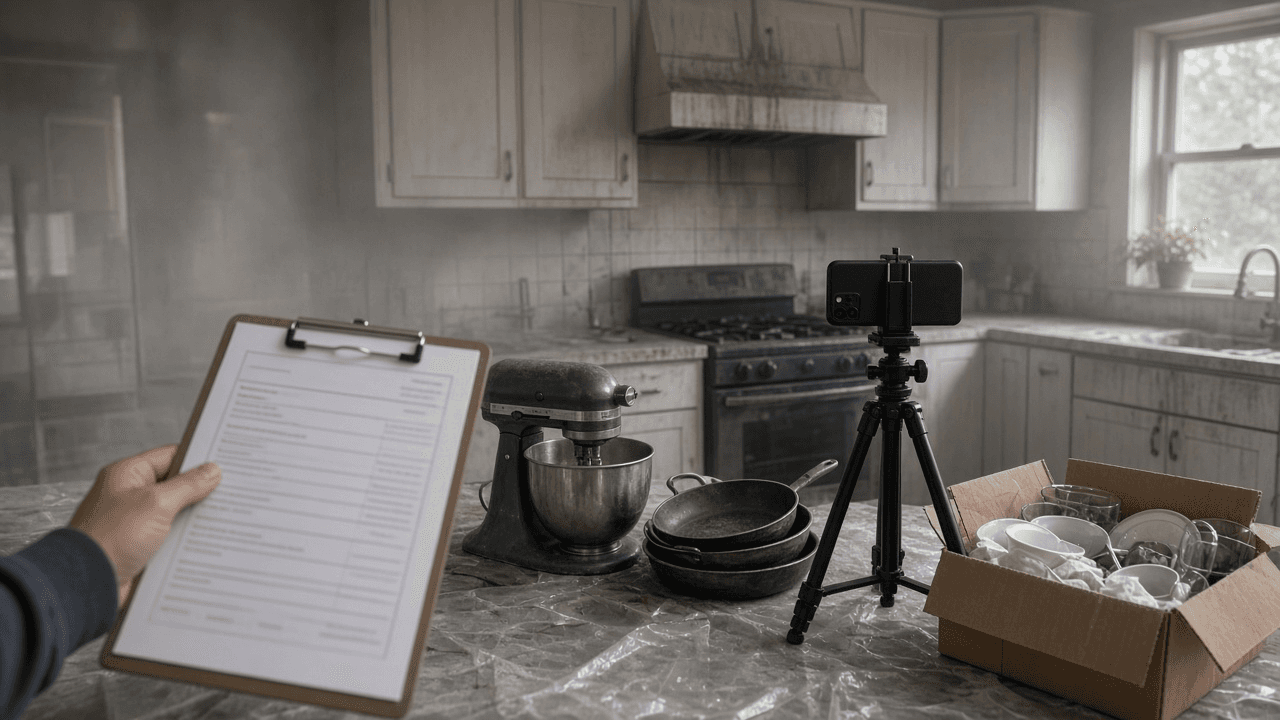 Homeowners Insurance Contents Claim Inventory and Proof of Loss Builder: Room by Room Item List, Replacement Cost vs ACV, Special Limits, Recoverable Depreciation, ALE Log, and Adjuster Follow Up