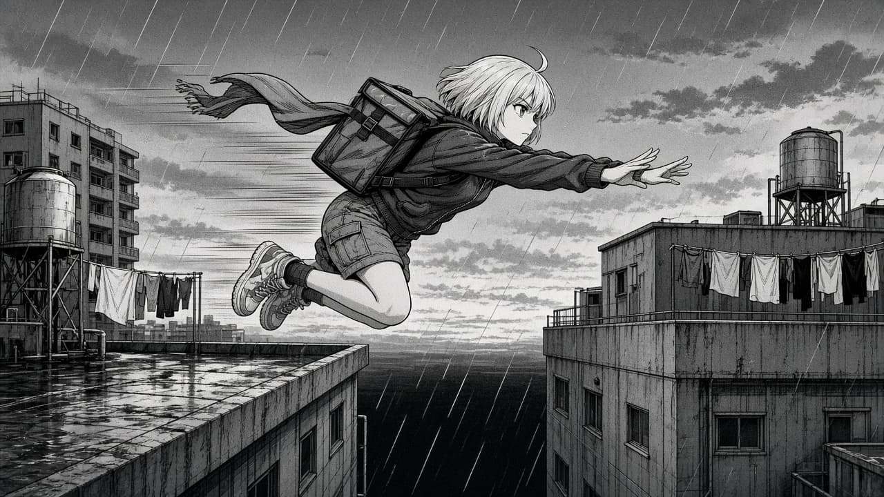 Manga Panel Prompt: Original Character, Screentone, Motion
