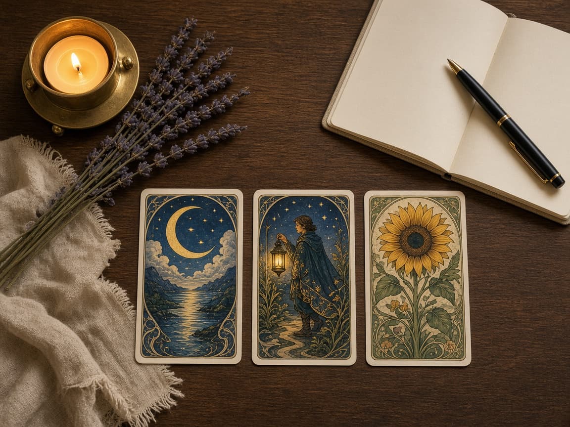 Tarot Reading Prompt: Three-Card Spread Reflection Guide
