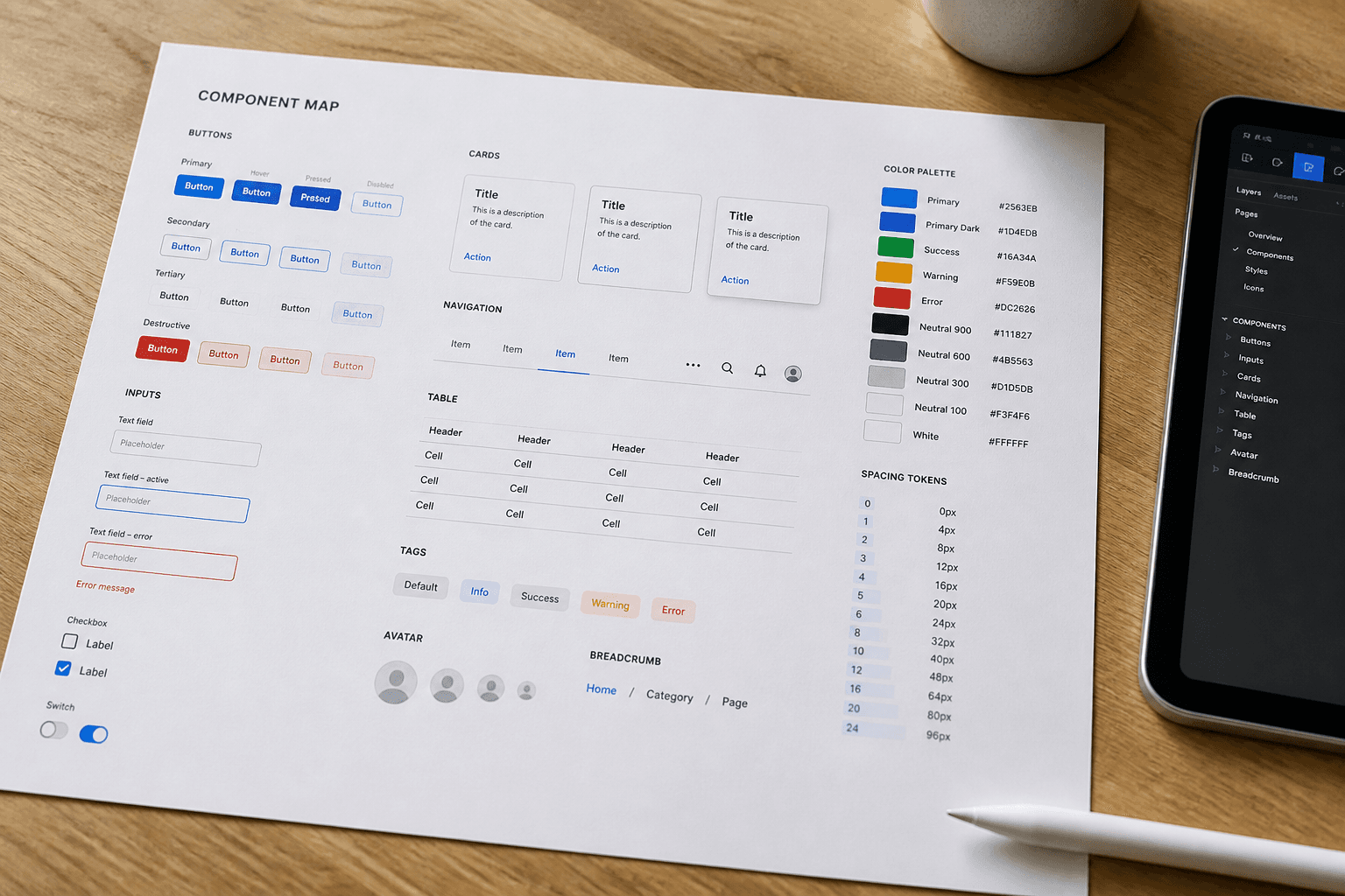 Figma Component Prop Map from Design Token List (No Invented Plugins)