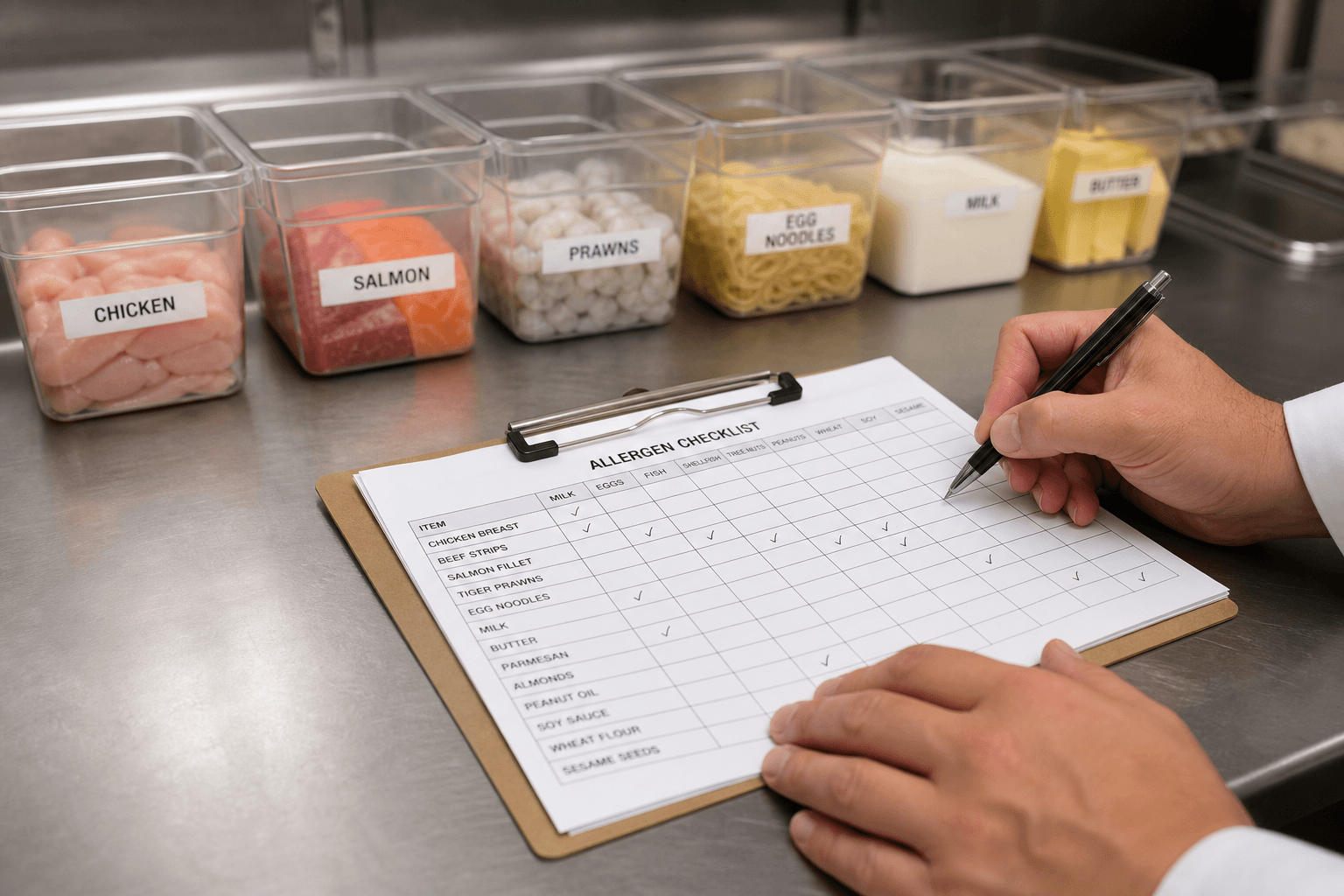 Restaurant Allergen Matrix from Recipe Sheet (Not Medical Advice) (Domain Pack)