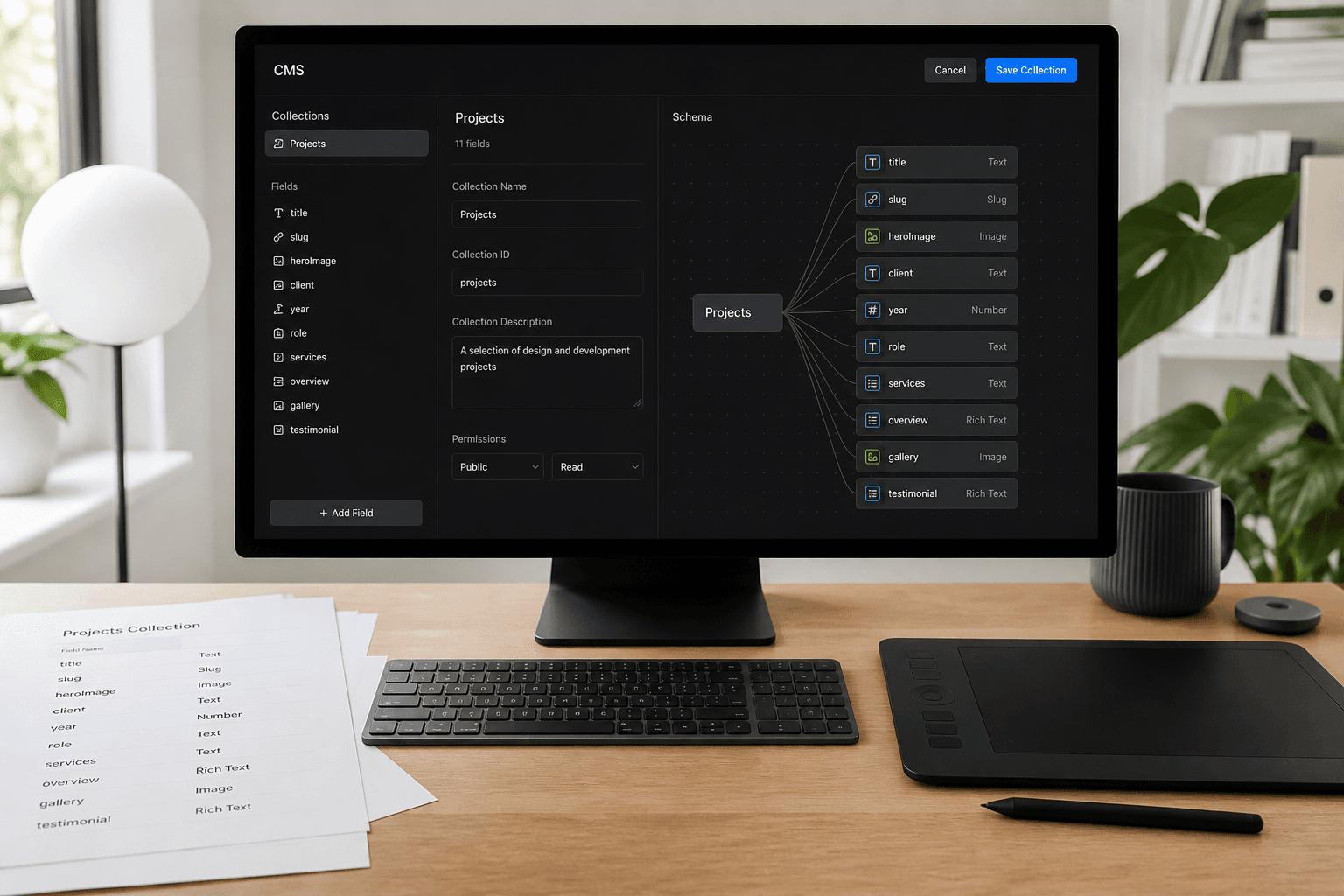 Framer CMS Collection Field Map from Schema List (No Invented Plugins)
