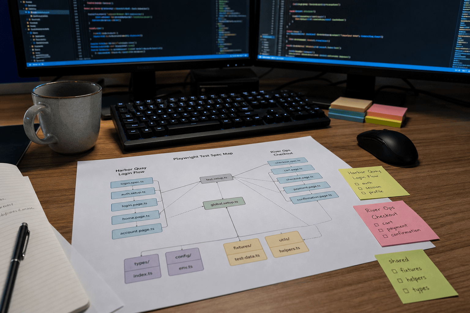 Playwright Test Spec Map from Suite Inventory (No Invented Snapshots)