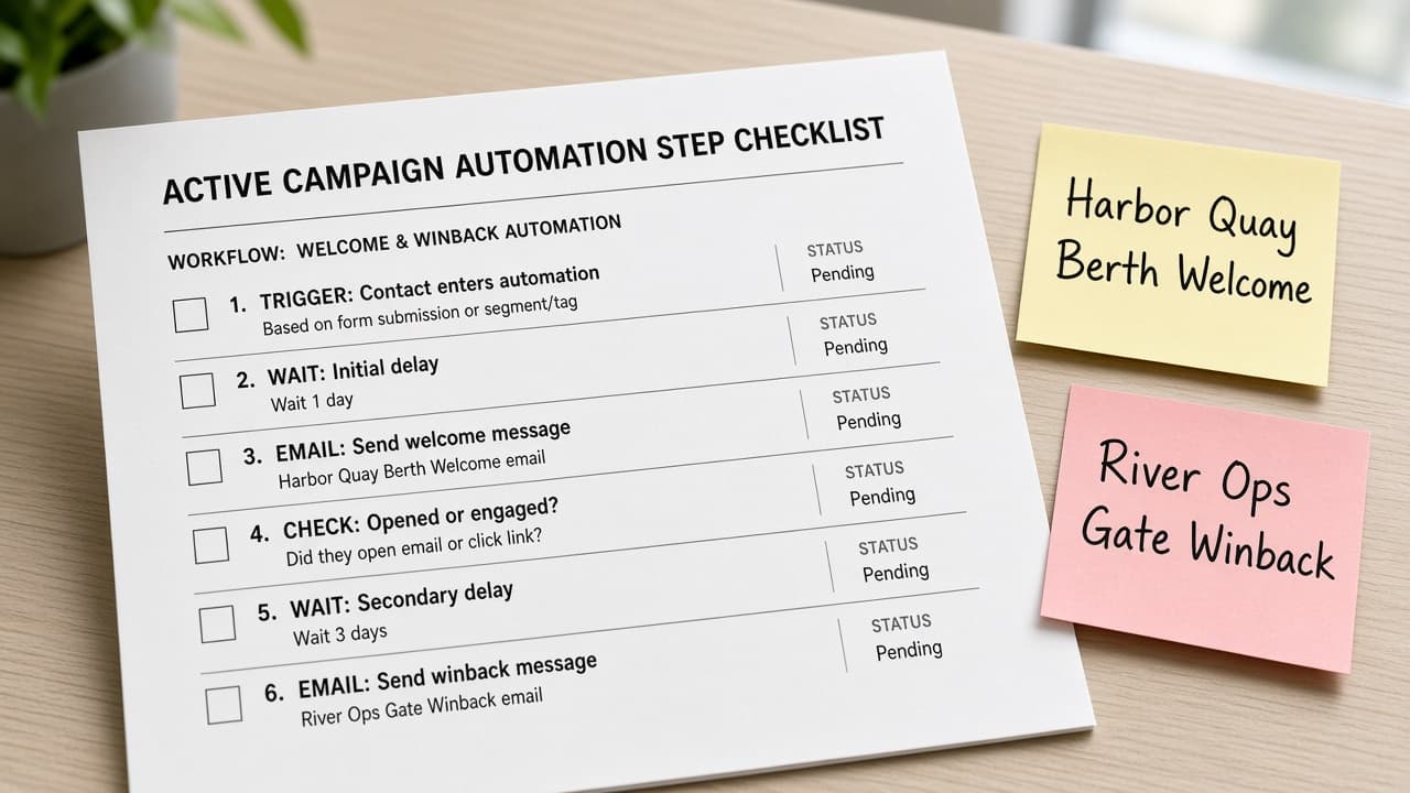 ActiveCampaign Automation Step Checklist from Campaign Inventory (No Invented Open Rates)