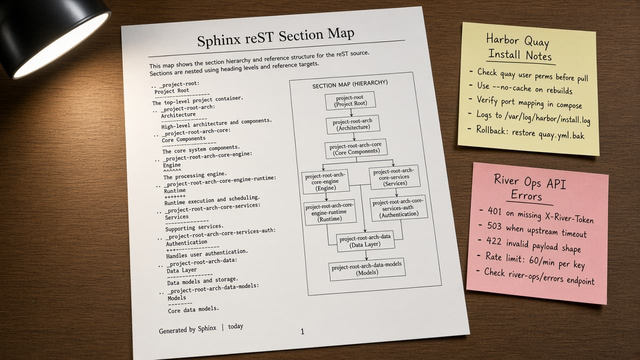 Sphinx reST Section Map from Outline Inventory (No Invented Word Counts)