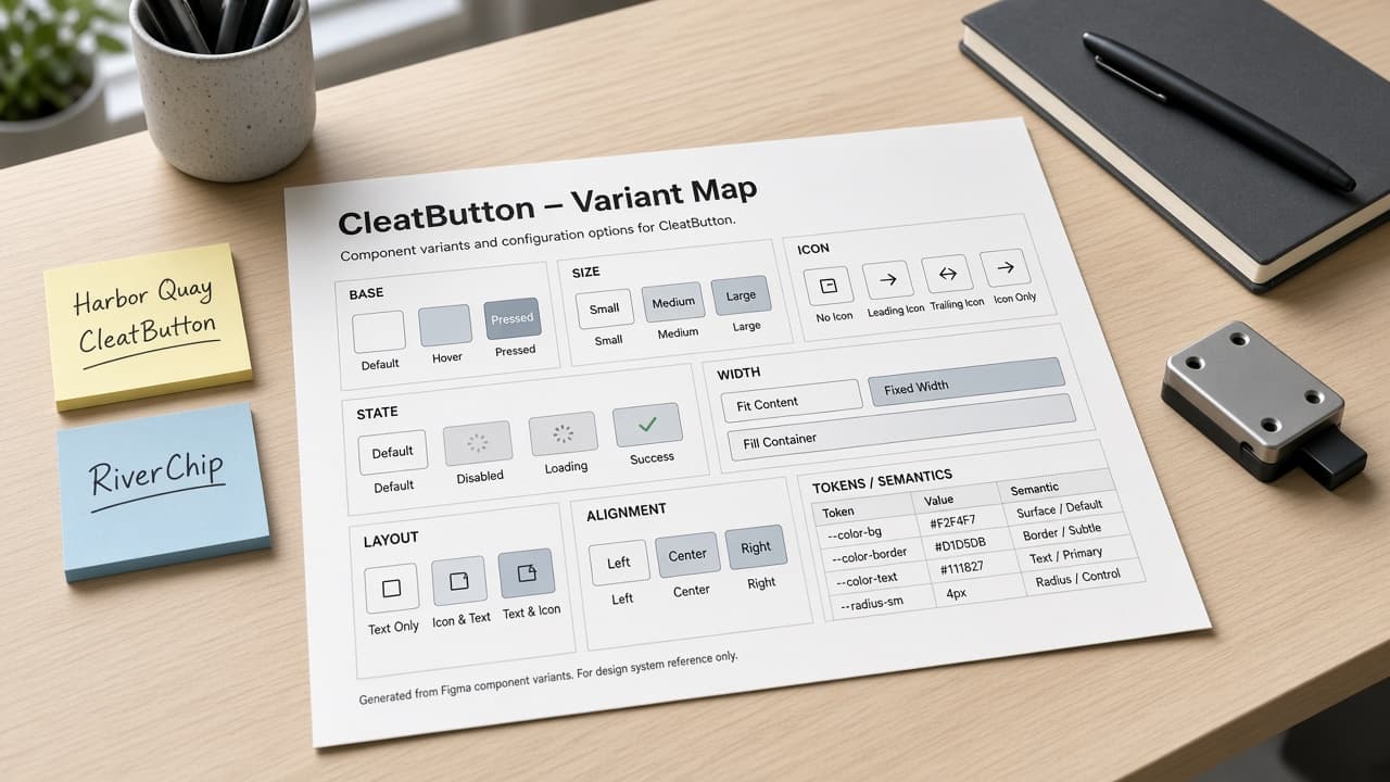 Figma Component Variant Map from File Inventory (No Invented Usage Counts) with example still