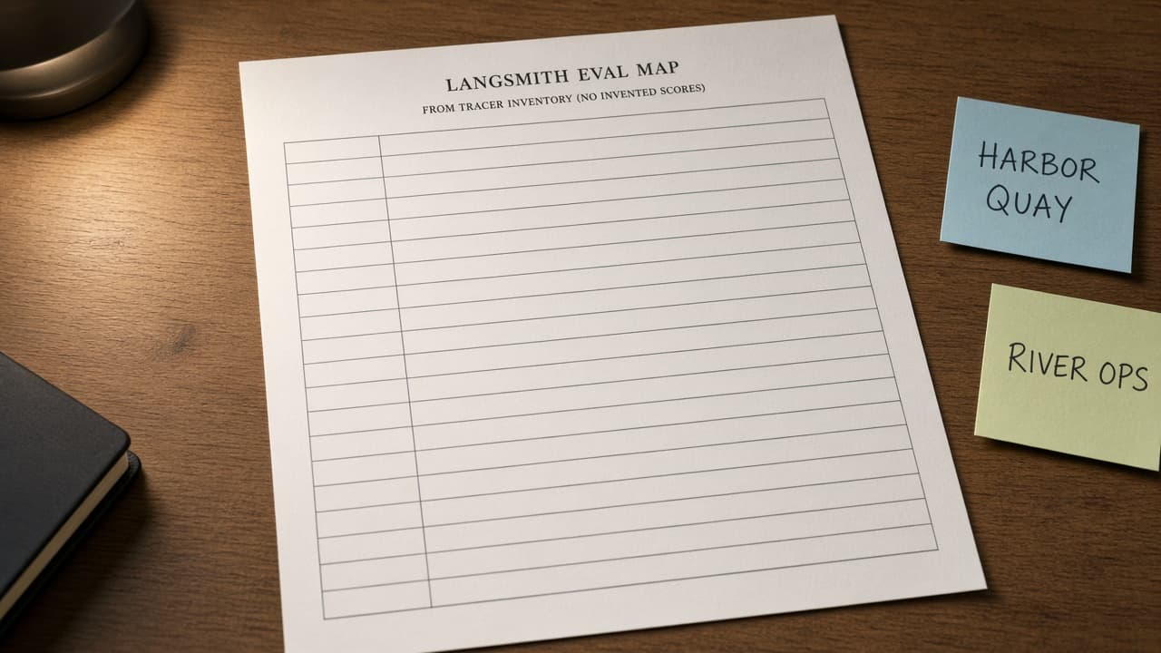 LangSmith Eval Map from Tracer Inventory (No Invented Scores)