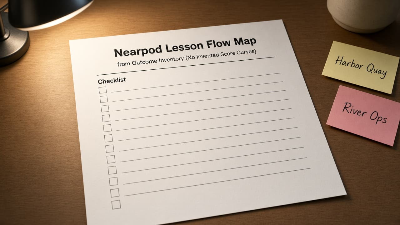 Nearpod Lesson Flow Map from Outcome Inventory (No Invented Score Curves)