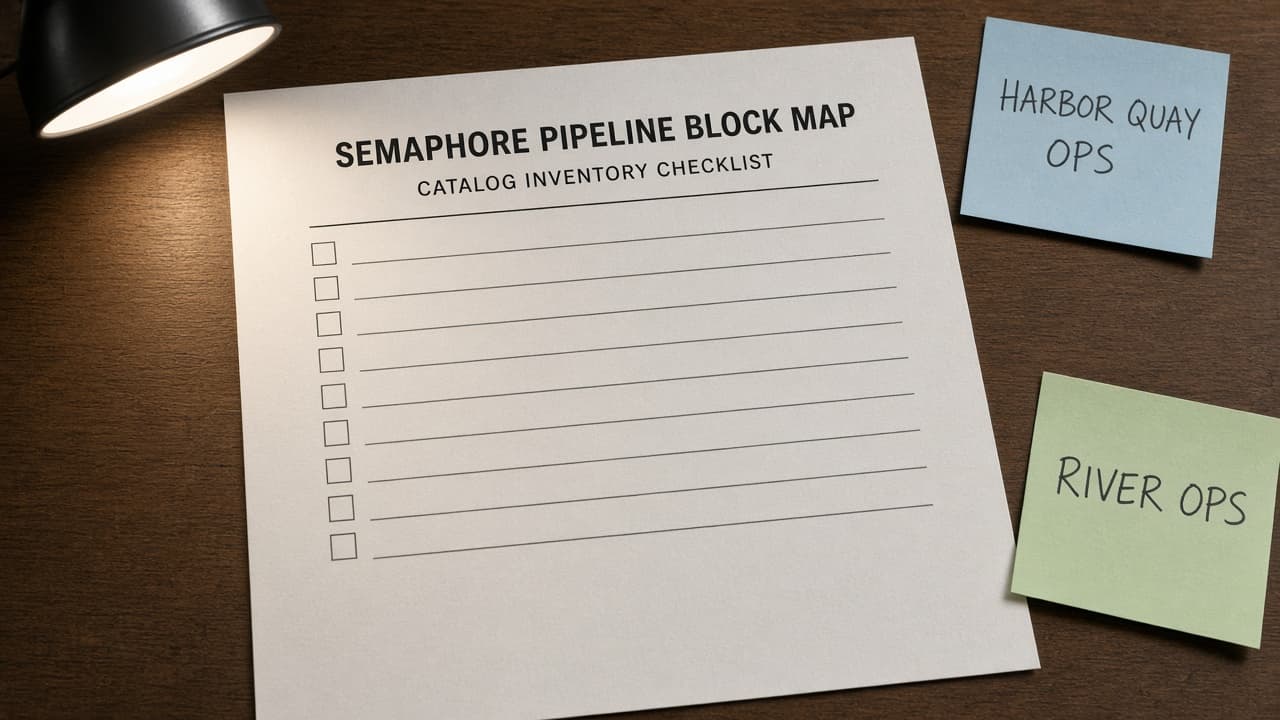 Semaphore Pipeline Block Map from Catalog Inventory (No Invented Duration Seconds)