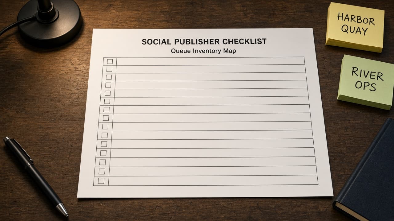 Hootsuite Publisher Slot Map from Queue Inventory (No Invented Reach Totals)