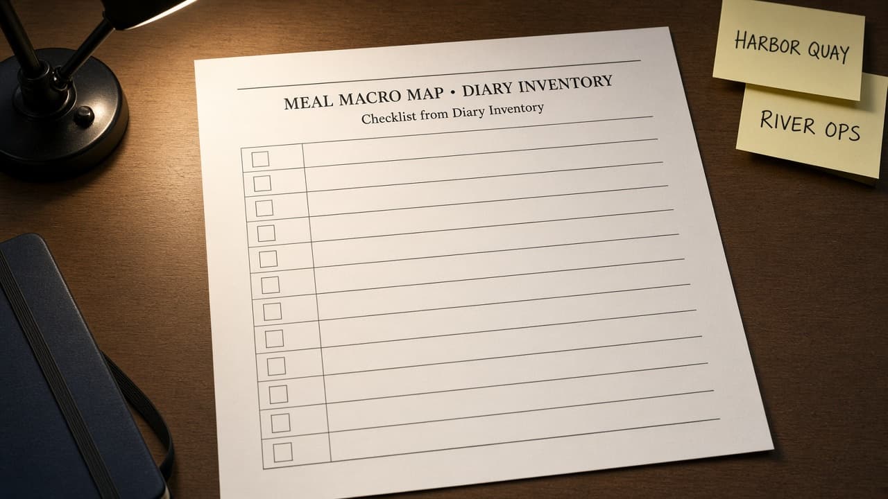 MyFitnessPal Meal Macro Map from Diary Inventory (No Invented Calorie Totals)