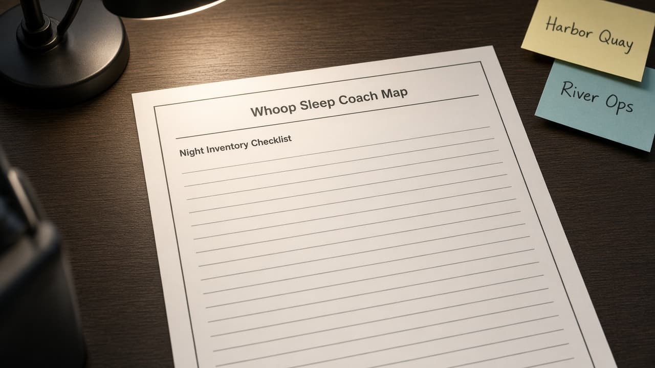 Whoop Sleep Coach Map from Night Inventory (No Invented Sleep Scores)